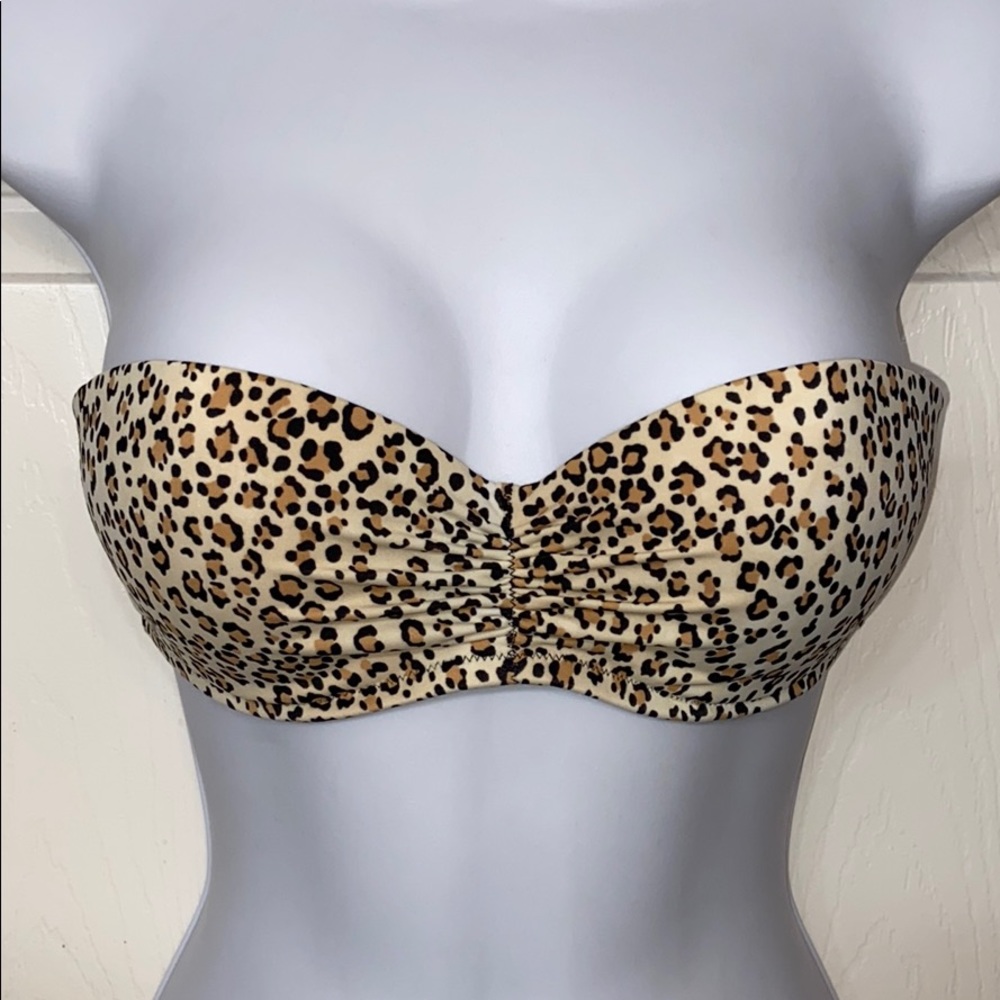 Victoria’s Secret strapless leopard bikini top